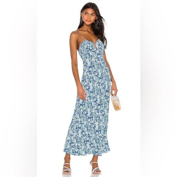 Bon Voyage Midi Dress in Blue Combo FREE PEOPLE Blue Combo size medium - Picture 1 of 11